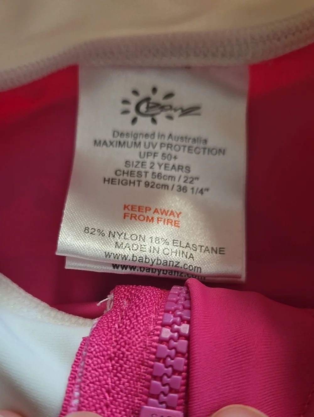 BaBy BanZ Pink Toddler One Piece Rash Guard - 2T